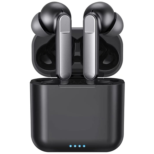 Wireless Earbuds, Bluetooth 5.1 Earbuds Noise Cancelling Wireless Headphones, Deep Bass with Type C Charging Case Waterproof Built-In Mic Headset for Iphone Android Black