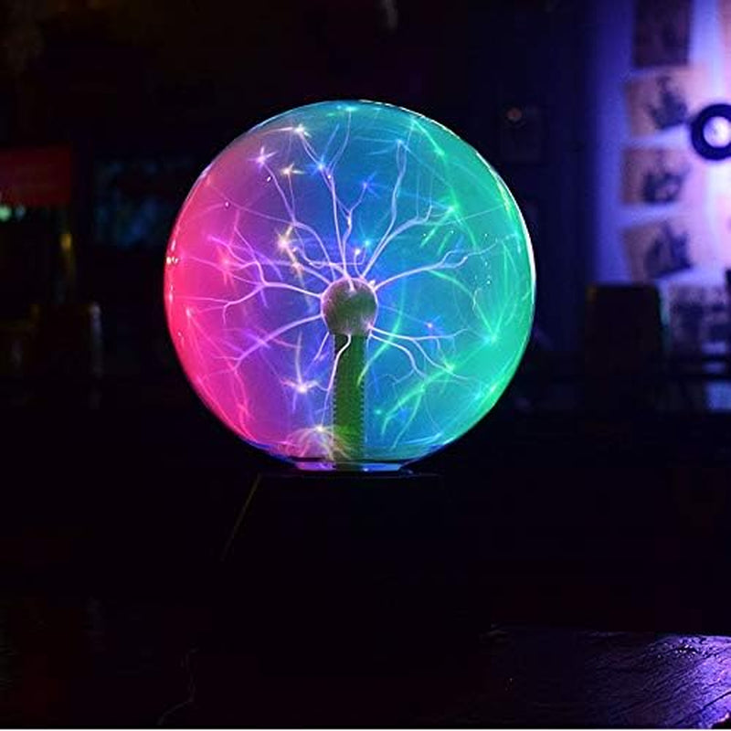 Magic Plasma Disco Ball Lamps Touch Sound Sensitive Desk Lamp Light Nebula Sphere Lightning Globe Home Room Decor Electrostatic Flashing Balls Stem Nightlight 8 Inch